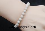 CGB5037 6mm, 8mm round white fossil jasper beads stretchy bracelets