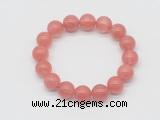 CGB5302 10mm, 12mm round cherry quartz beads stretchy bracelets