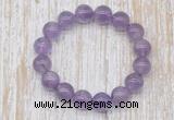 CGB5309 10mm, 12mm round light amethyst beads stretchy bracelets