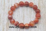 CGB5336 10mm, 12mm round red banded agate beads stretchy bracelets