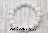 CGB5365 10mm, 12mm round white howlite turquoise beads stretchy bracelets