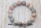 CGB5377 10mm, 12mm round pink zebra jasper beads stretchy bracelets