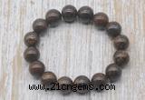 CGB5389 10mm, 12mm round bronzite beads stretchy bracelets