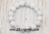 CGB5500 10mm, 12mm round matte white howlite beads stretchy bracelets