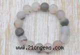 CGB5502 10mm, 12mm round matte montana agate beads stretchy bracelets