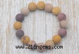 CGB5507 10mm, 12mm round matte mookaite beads stretchy bracelets