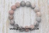 CGB5514 10mm, 12mm round matte pink zebra jasper beads stretchy bracelets