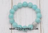 CGB5666 10mm, 12mm amazonite beads with zircon ball charm bracelets