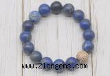 CGB5669 10mm, 12mm lapis lazuli beads with zircon ball charm bracelets