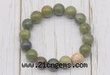 CGB5687 10mm, 12mm Canadian jade beads with zircon ball charm bracelets