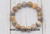 CGB5714 10mm, 12mm yellow crazy lace agate beads with zircon ball charm bracelets