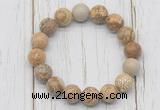 CGB5733 10mm, 12mm picture jasper beads with zircon ball charm bracelets