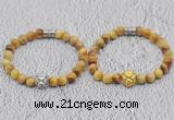 CGB6000 8mm round golden tiger eye bracelet with lion head for men