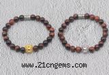 CGB6012 8mm round red tiger eye bracelet with lion head for men