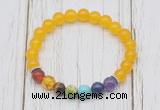 CGB6254 8mm candy jade 7 chakra beaded mala stretchy bracelets