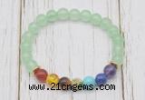 CGB6261 8mm candy jade 7 chakra beaded mala stretchy bracelets