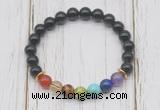 CGB6294 8mm golden obsidian 7 chakra beaded mala stretchy bracelets