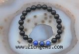 CGB6419 8mm round golden obsidian & lapis lazuli  beaded bracelets