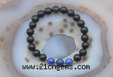 CGB6419 8mm round golden obsidian & lapis lazuli  beaded bracelets