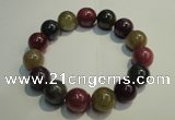 CGB652 7.5 inches 13.5mm - 14mm round natural ruby sapphire bracelet