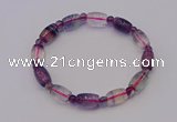 CGB660 7.5 inches 5mm round & 8*11mm drum fluorite bracelet