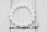 CGB6833 10mm, 12mm candy jade beaded bracelet with alloy pendant