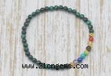 CGB7009 7 chakra 4mm green tiger eye beaded meditation yoga bracelets