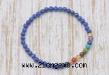 CGB7015 7 chakra 4mm lapis lazuli beaded meditation yoga bracelets