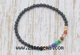 CGB7033 7 chakra 4mm black onyx beaded meditation yoga bracelets