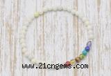 CGB7039 7 chakra 4mm ivory jade beaded meditation yoga bracelets