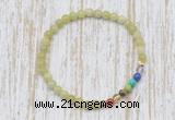 CGB7042 7 chakra 4mm China jade beaded meditation yoga bracelets