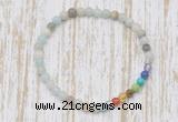 CGB7051 7 chakra 4mm amazonite beaded meditation yoga bracelets