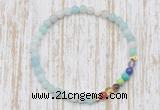 CGB7052 7 chakra 4mm amazonite beaded meditation yoga bracelets