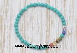 CGB7054 7 chakra 4mm turquoise beaded meditation yoga bracelets