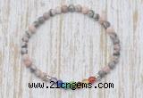 CGB7069 7 chakra 4mm pink zebra jasper beaded meditation yoga bracelets