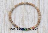 CGB7071 7 chakra 4mm picture jasper beaded meditation yoga bracelets