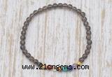 CGB7090 7 chakra 4mm smoky quartz beaded meditation yoga bracelets