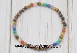 CGB7120 7 chakra 4mm yellow tiger eye beaded meditation yoga bracelets