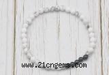 CGB7128 4mm white howlite & black onyx beaded meditation yoga bracelets