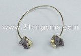 CGB720 13*18mm oval druzy amethyst gemstone bangles wholesale