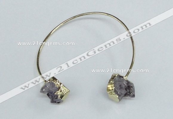 CGB720 13*18mm oval druzy amethyst gemstone bangles wholesale