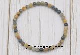 CGB7201 4mm tiny golden & blue tiger eye beaded meditation yoga bracelets