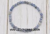 CGB7211 4mm tiny blue spot stone beaded meditation yoga bracelets