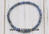 CGB7214 4mm tiny dumortierite beaded meditation yoga bracelets