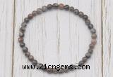 CGB7217 4mm tiny grey opal beaded meditation yoga bracelets