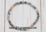 CGB7228 4mm tiny Indian agate beaded meditation yoga bracelets