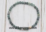 CGB7229 4mm tiny moss agate beaded meditation yoga bracelets