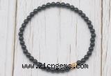 CGB7233 4mm tiny black onyx beaded meditation yoga bracelets