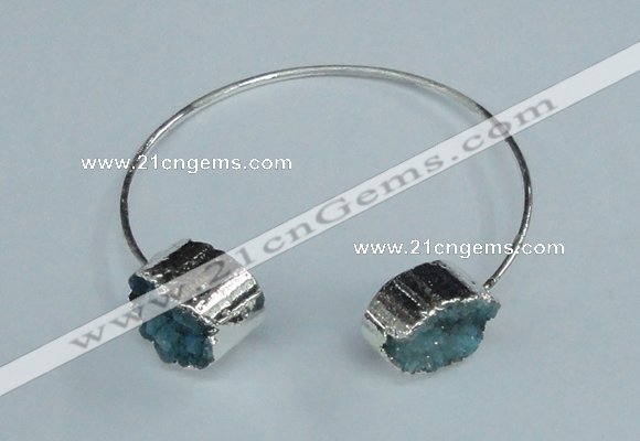 CGB724 13*18mm oval druzy agate gemstone bangles wholesale