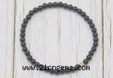 CGB7262 4mm tiny black obsidian beaded meditation yoga bracelets